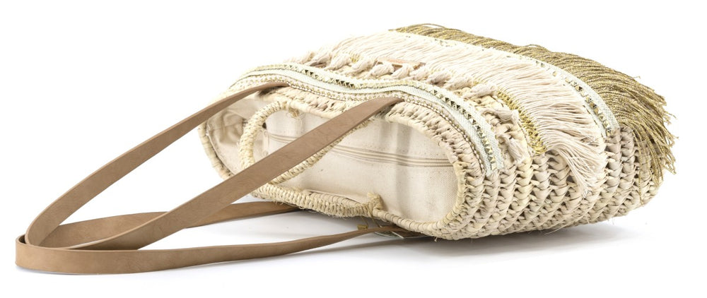 Simosastre Dreams Gold Fringe Shopper Nudos Bag
