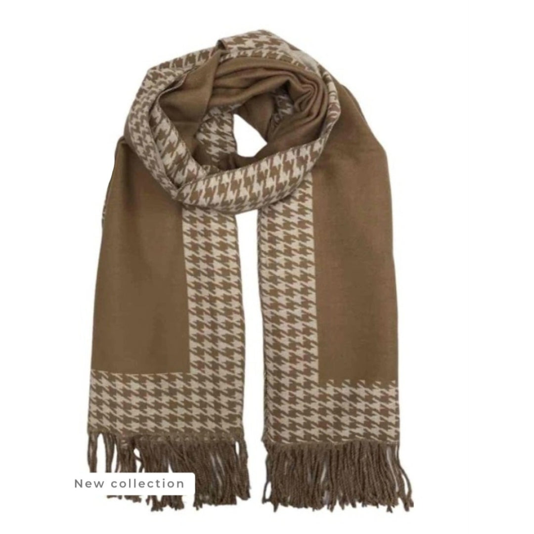 Sjaal Houndstooth Luxury Bruin