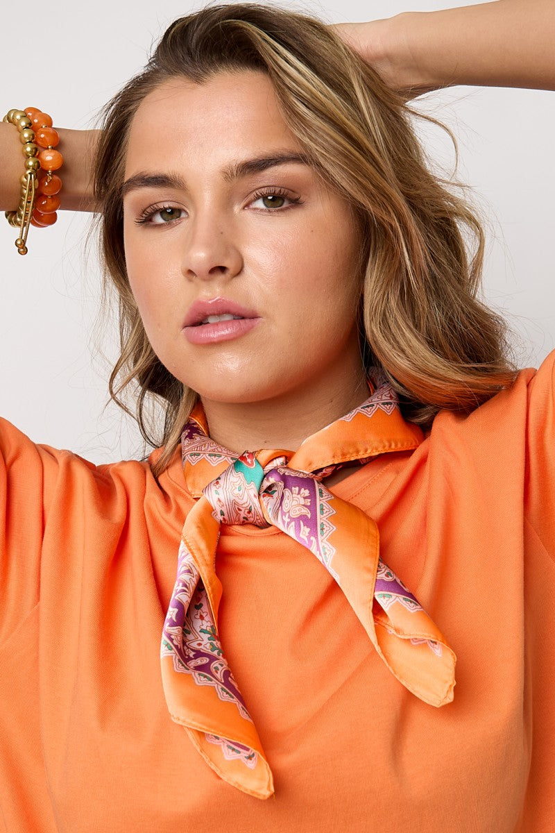 Sjaal Multi Hoofdsjaal Haarsjaal Neksjaal Classy Orange Fever