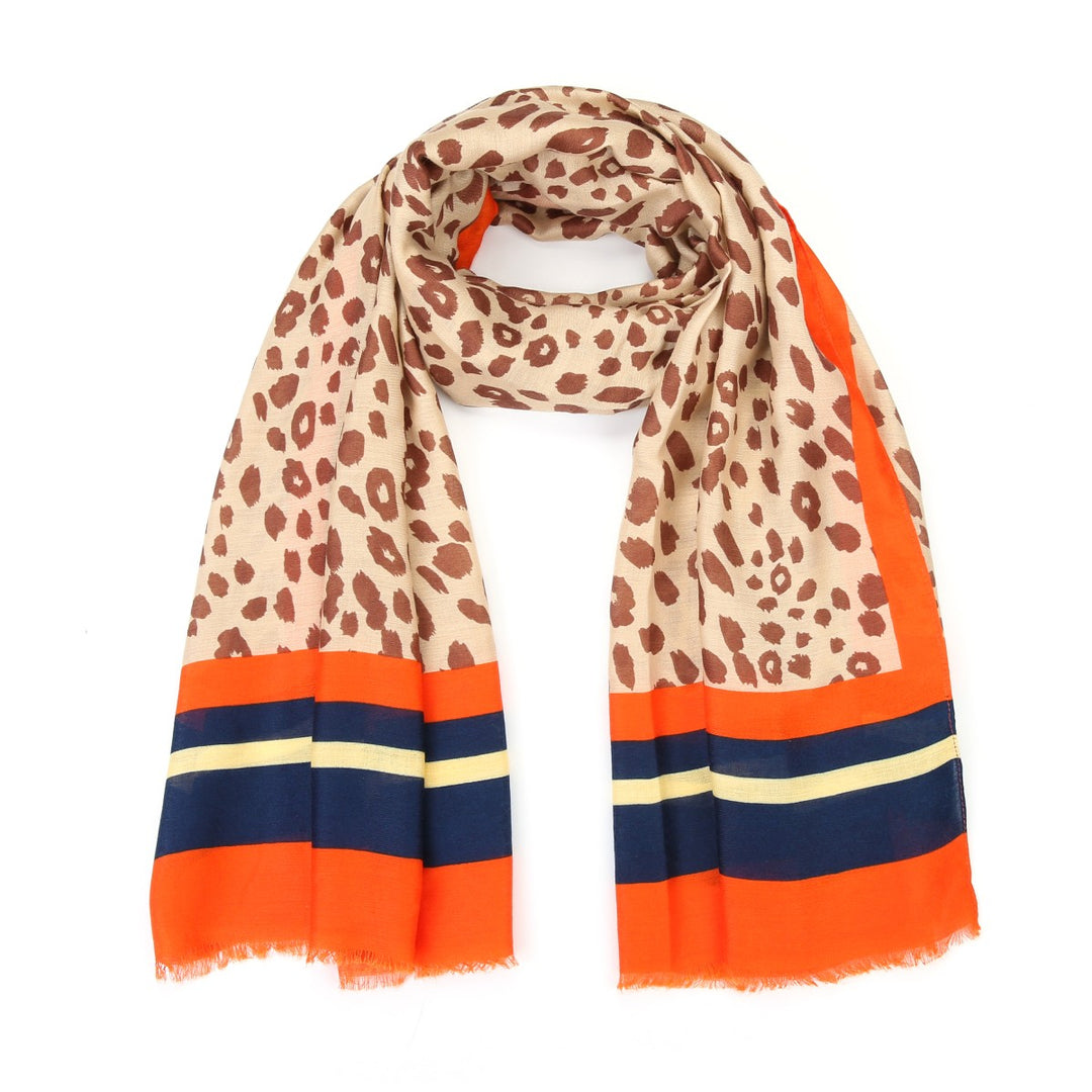 Sjaal Orange Leopard