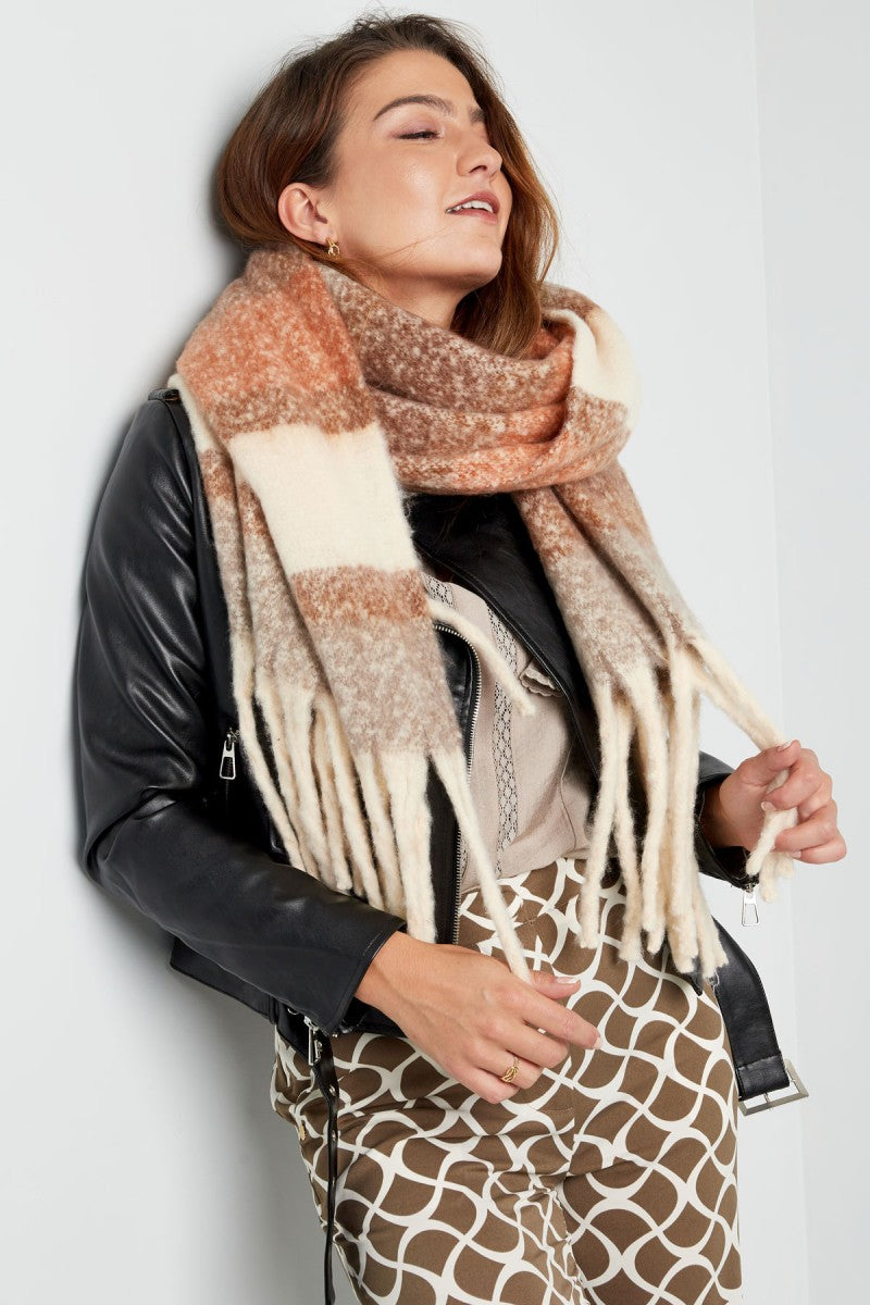 Sjaal Winter Stripe Blocks Multi Bruin
