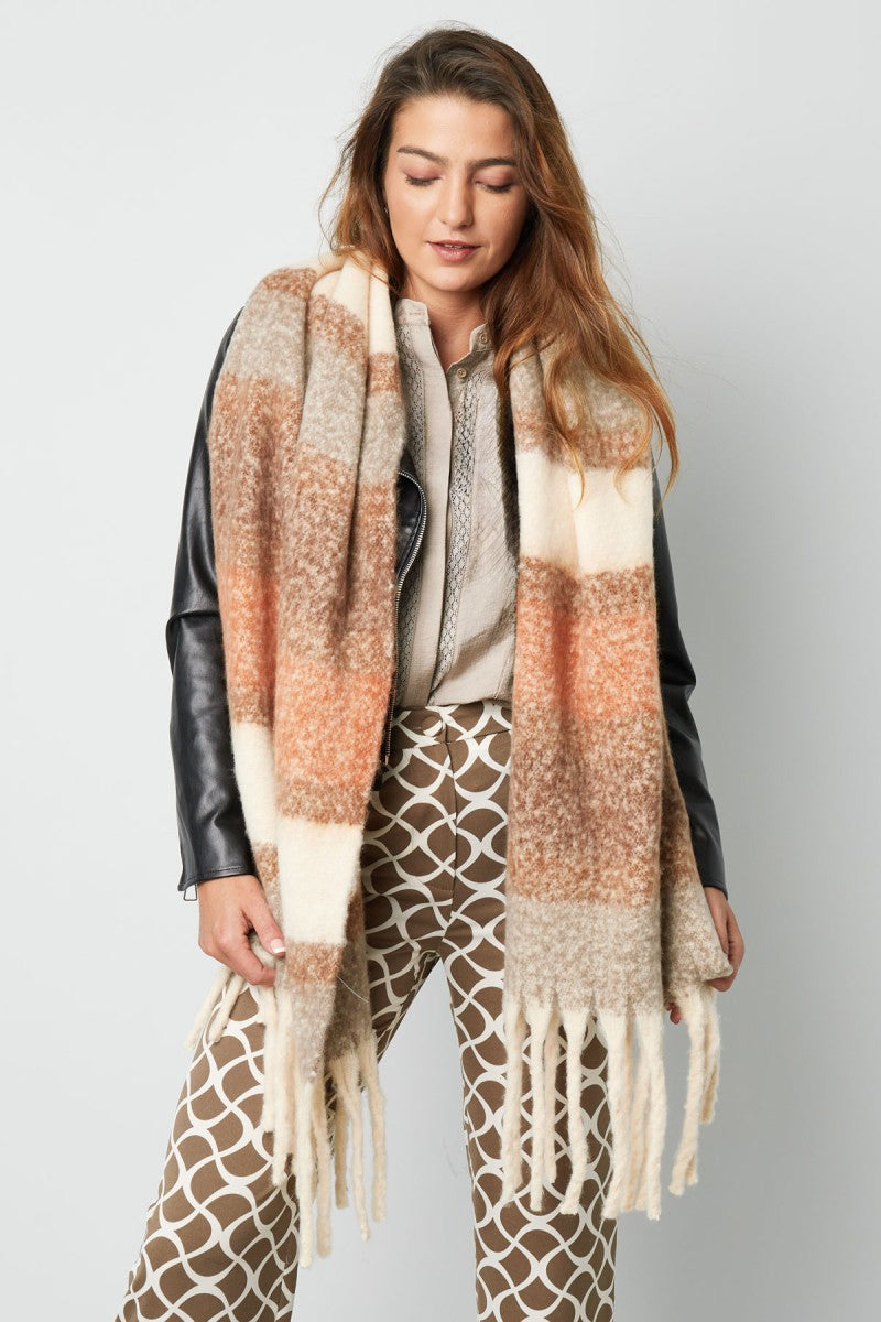 Sjaal Winter Stripe Blocks Multi Bruin