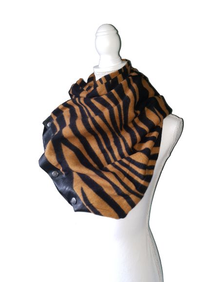 Sjaal Zebra Drukkers Zwart Camel