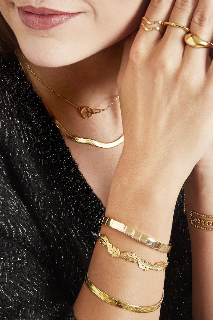 Snake Chain Armband Big Goud