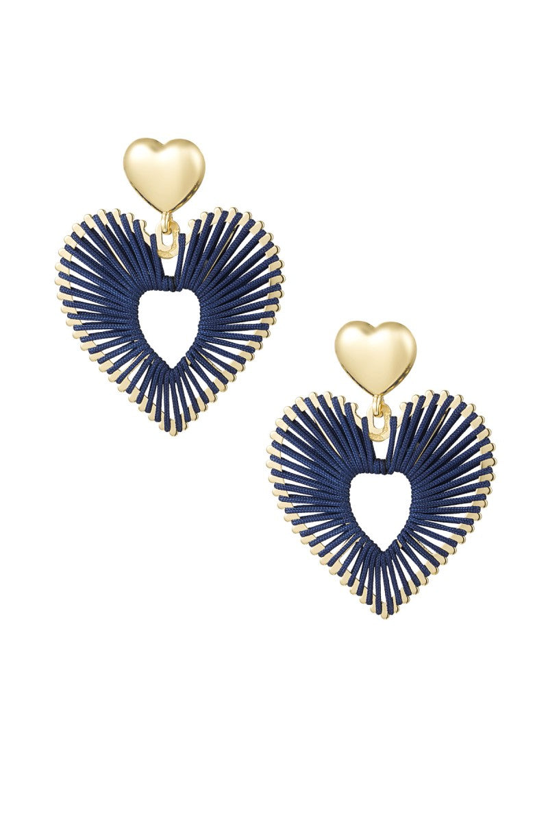 Statement Oorbellen A Touch Of Love Blauw