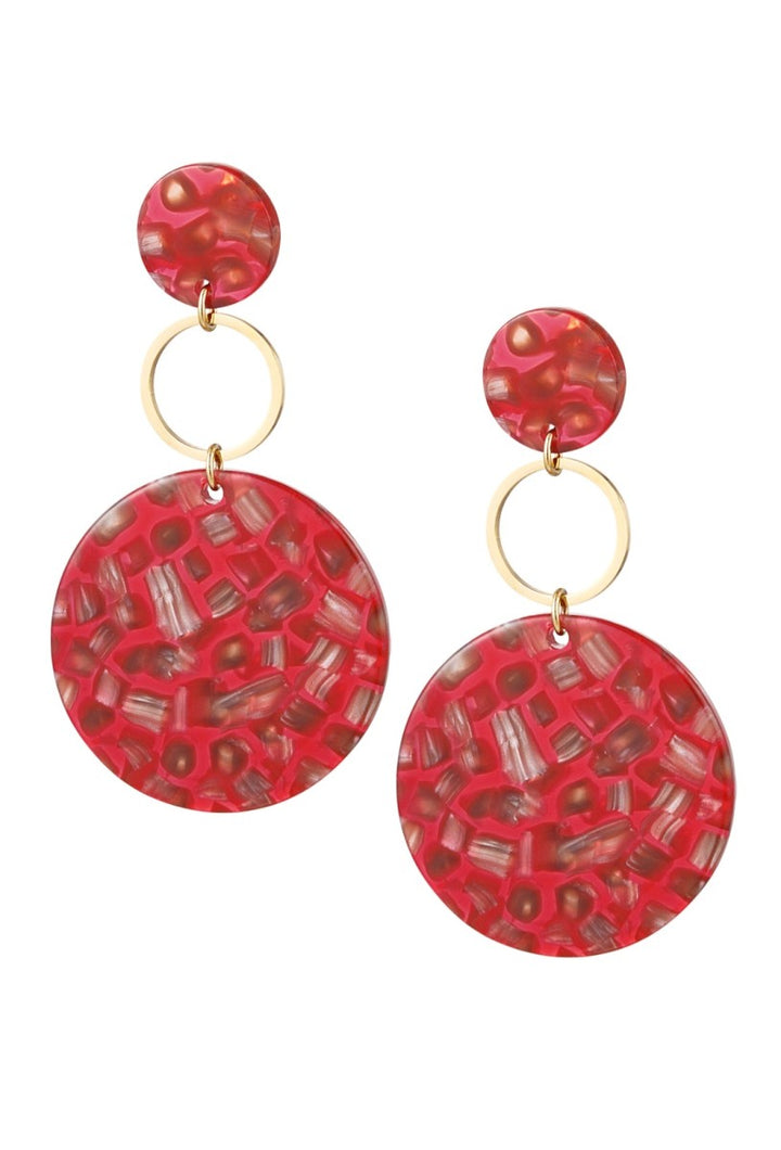 Statement Oorbellen Circles Rood