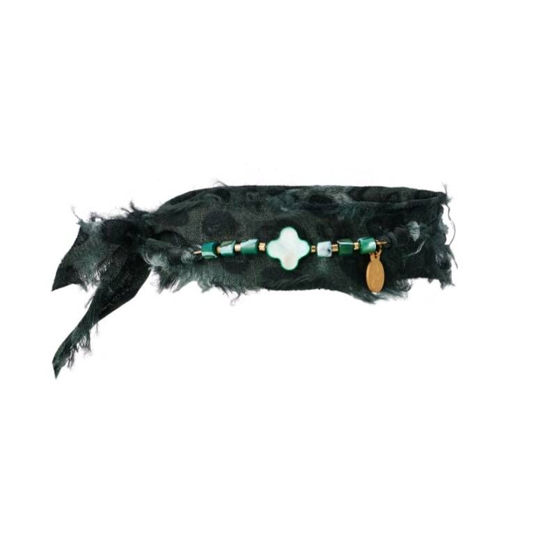Stoffen Armband Panter Groen