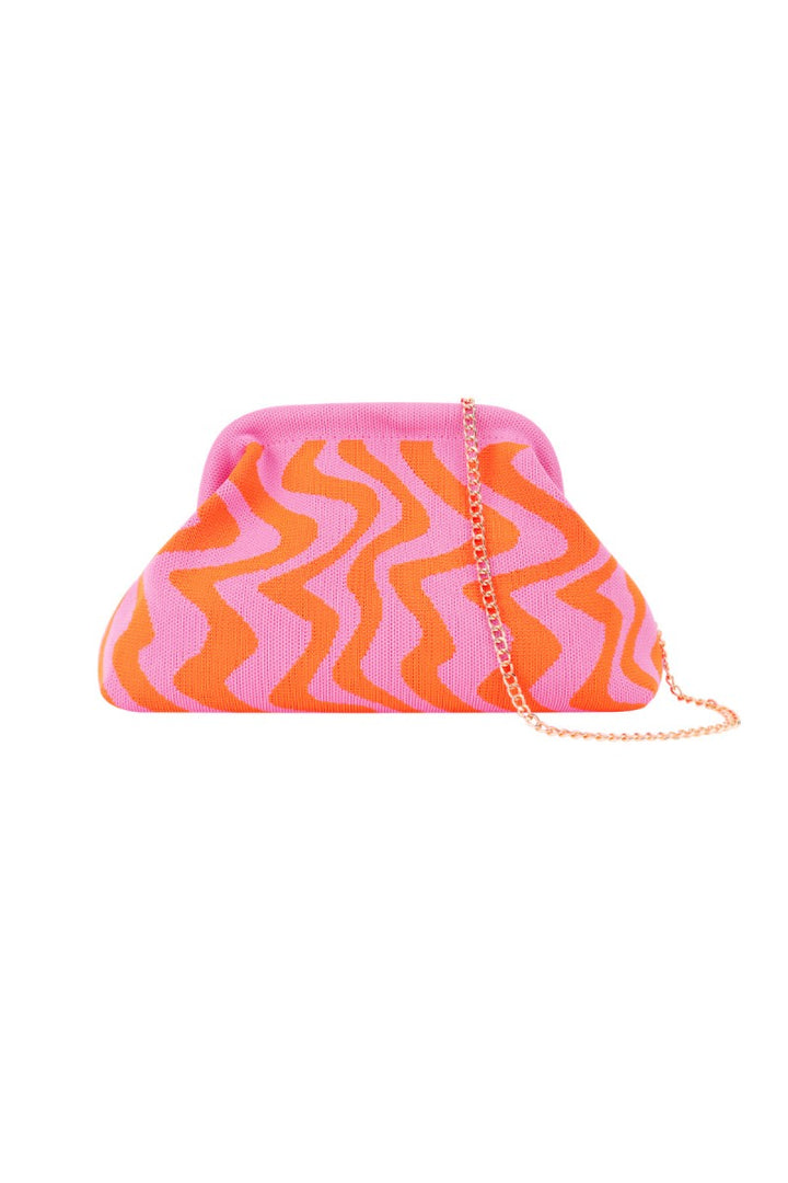 Strandtasje Clutch Graphic Oranje Roze