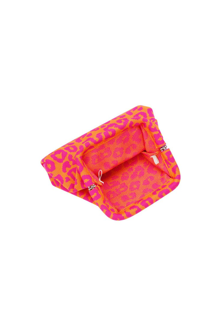 Strandtasje Clutch Leopard Oranje Roze