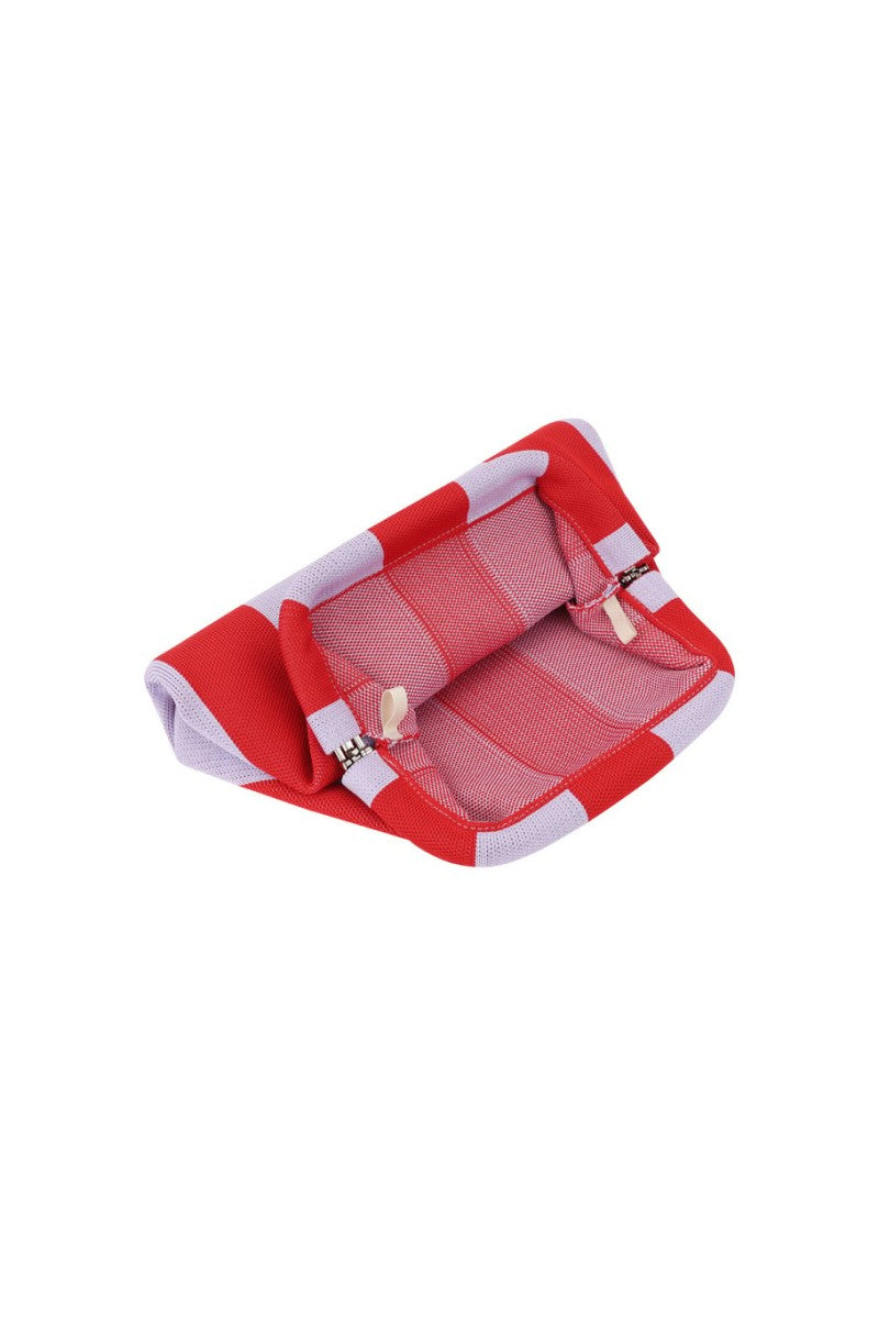 Strandtasje Clutch Stripe Rood Lila