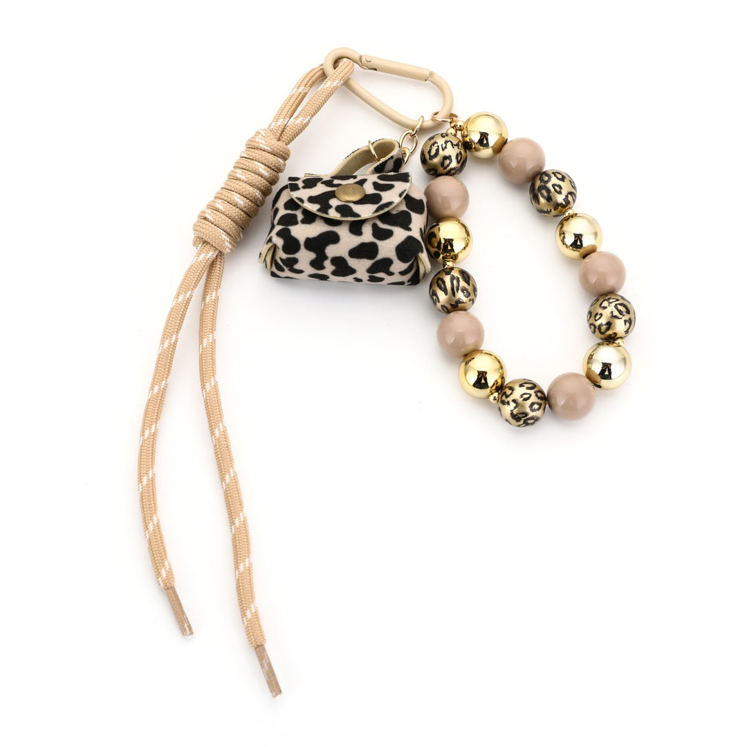 Tashanger Sleutelhanger Norah Beige Panter