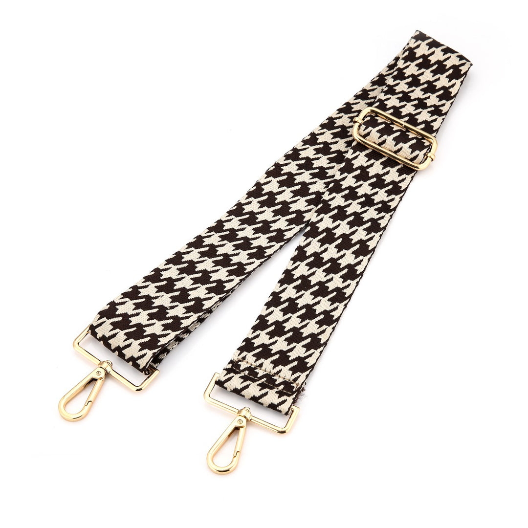 Tassenriem Bag Strap Pied de Poule Beige