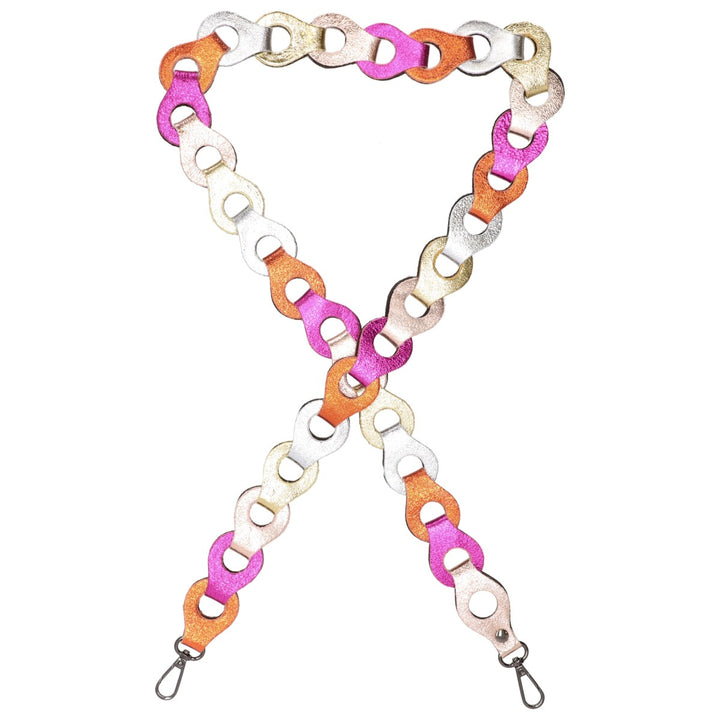 Tassenriem Bag Strap Telefoonkoord Gevlochten Leer Metallic Gou