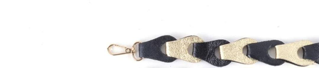 Tassenriem Bag Strap Telefoonkoord Gevlochten Leer Metallic Gou