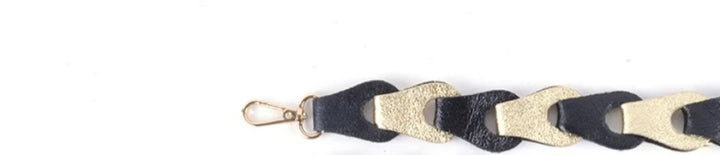 Tassenriem Bag Strap Telefoonkoord Gevlochten Leer Metallic Gou