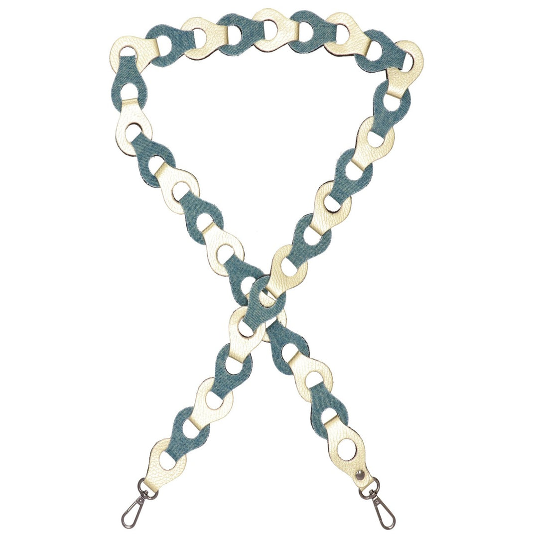 Tassenriem Bag Strap Telefoonkoord Gevlochten Leer Metallic Gou