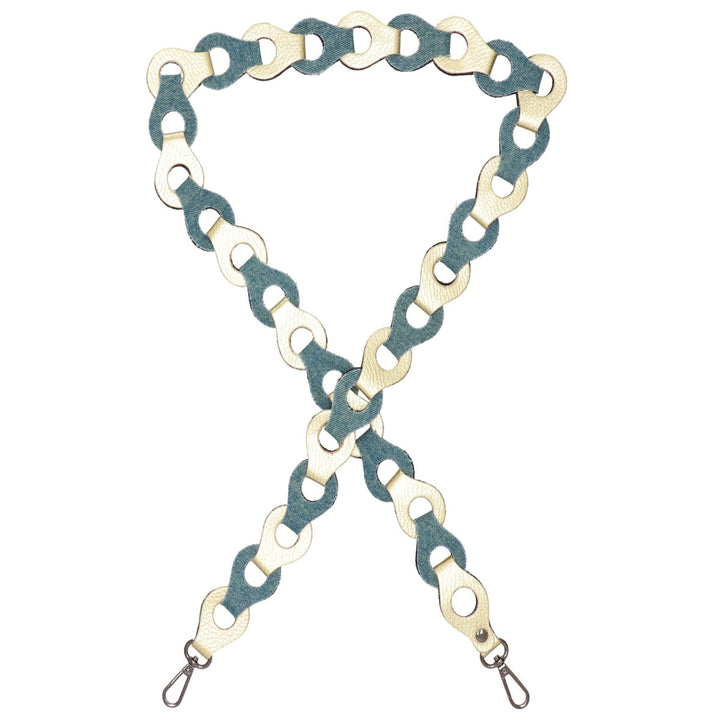 Tassenriem Bag Strap Telefoonkoord Gevlochten Leer Metallic Gou