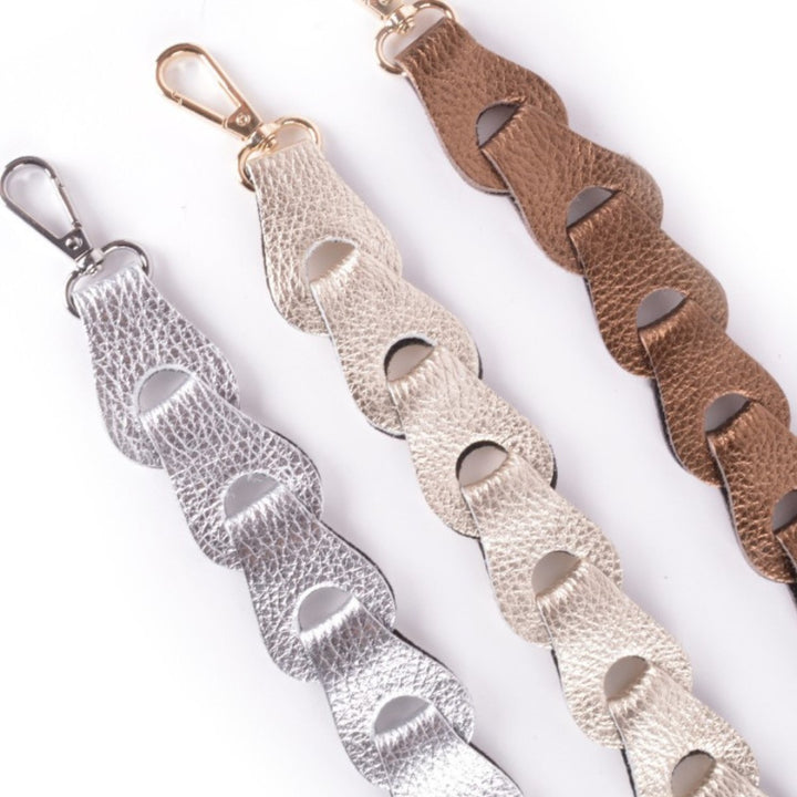 Tassenriem Bag Strap Telefoonkoord Gevlochten Leer Metallic Lic