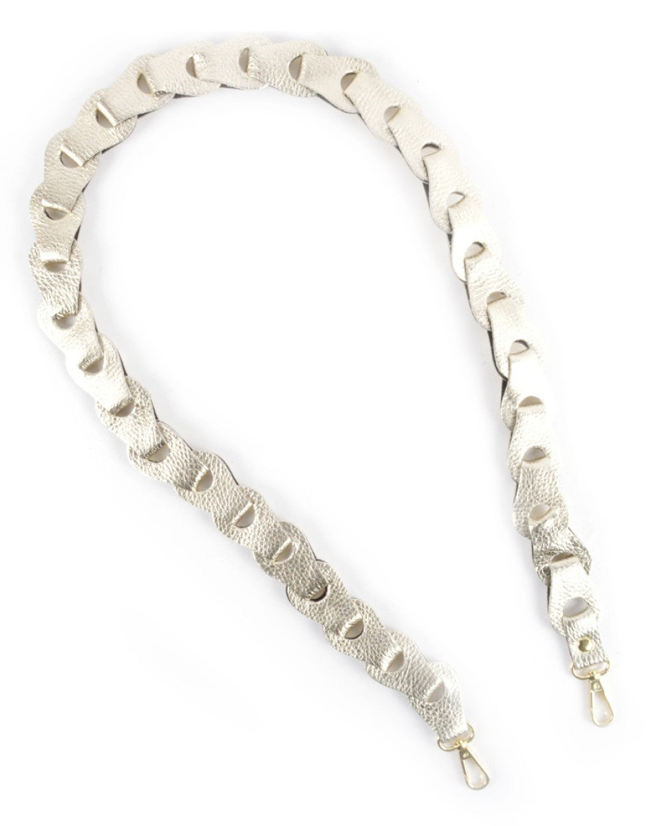 Tassenriem Bag Strap Telefoonkoord Gevlochten Leer Metallic Lic