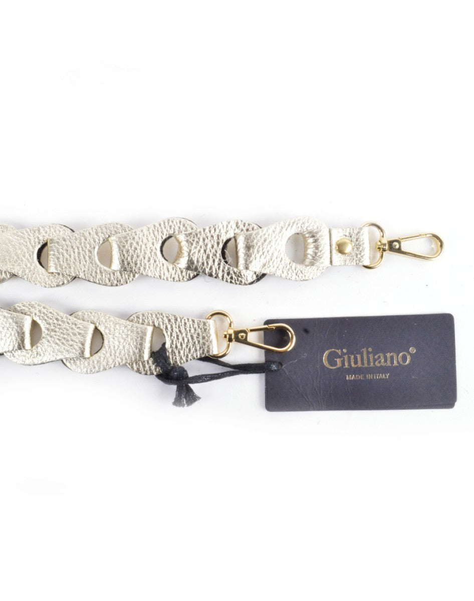 Tassenriem Bag Strap Telefoonkoord Gevlochten Leer Metallic Lic