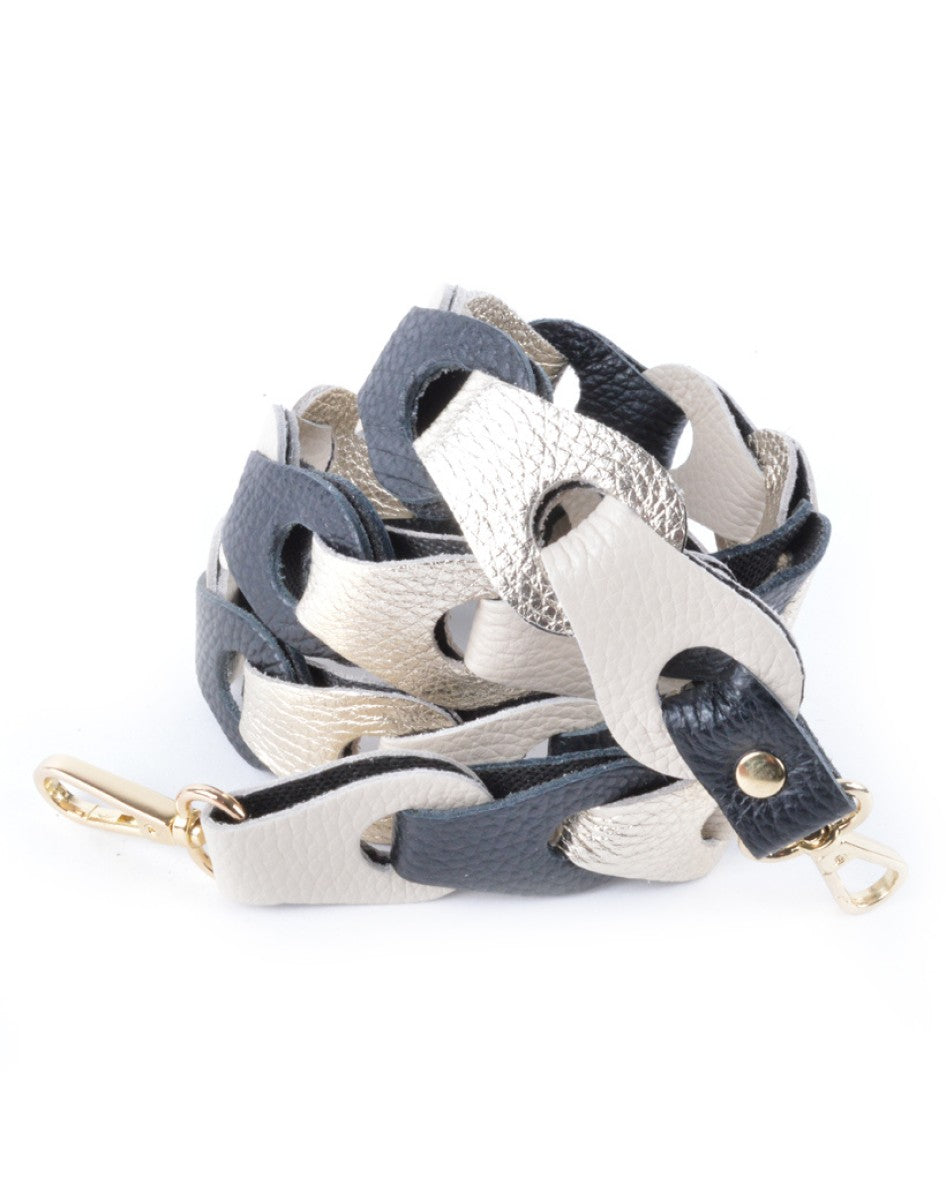 Tassenriem Bag Strap Telefoonkoord Gevlochten Leer Metallic Lic