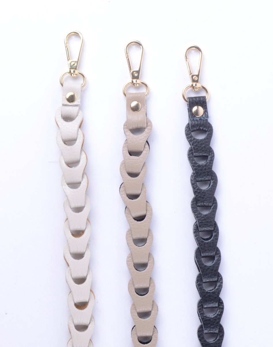 Tassenriem Bag Strap Telefoonkoord Gevlochten Leer Small Beige