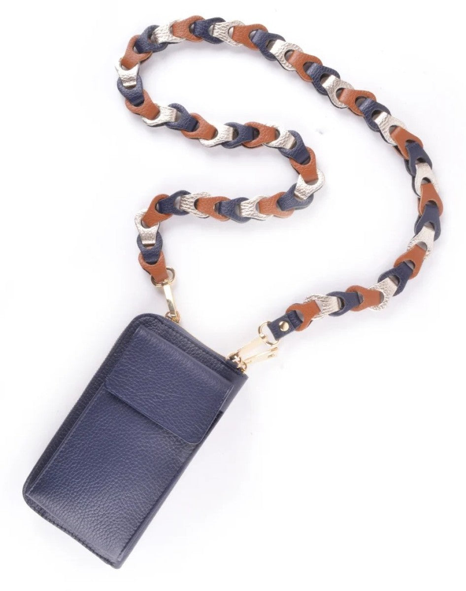 Tassenriem Bag Strap Telefoonkoord Gevlochten Leer Small Donker