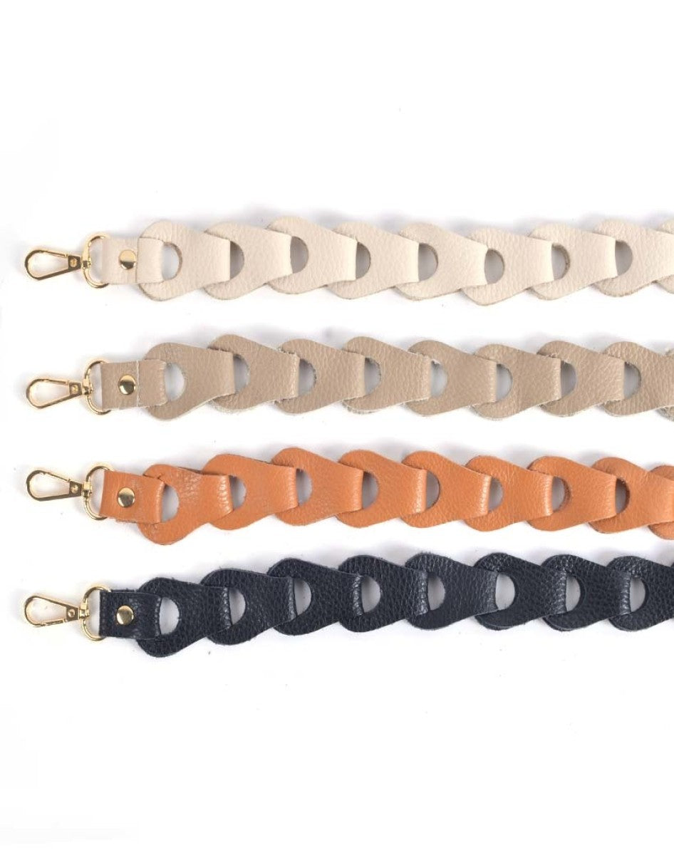 Tassenriem Bag Strap Telefoonkoord Gevlochten Leer Zwart