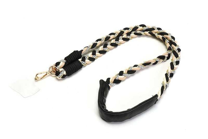 Telefoonkoord Gevlochten Luxury Senna Black Mix