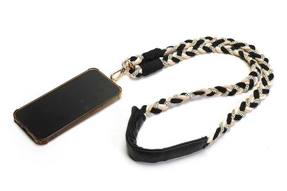 Telefoonkoord Gevlochten Luxury Senna Black Mix