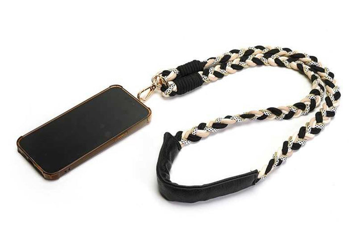 Telefoonkoord Gevlochten Luxury Senna Black Mix