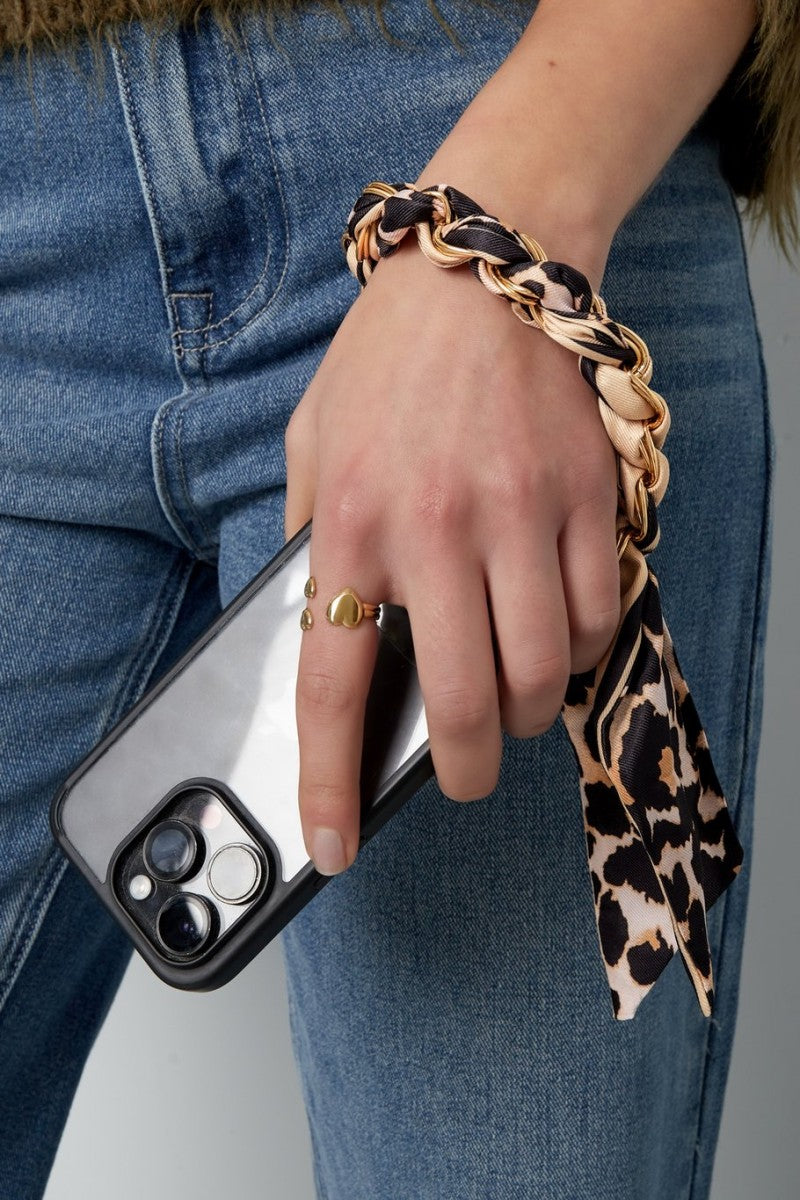 Telefoonkoord Wild Heart Beige Goud