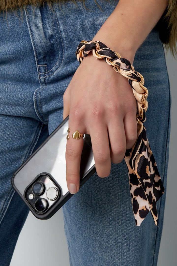 Telefoonkoord Wild Heart Beige Goud
