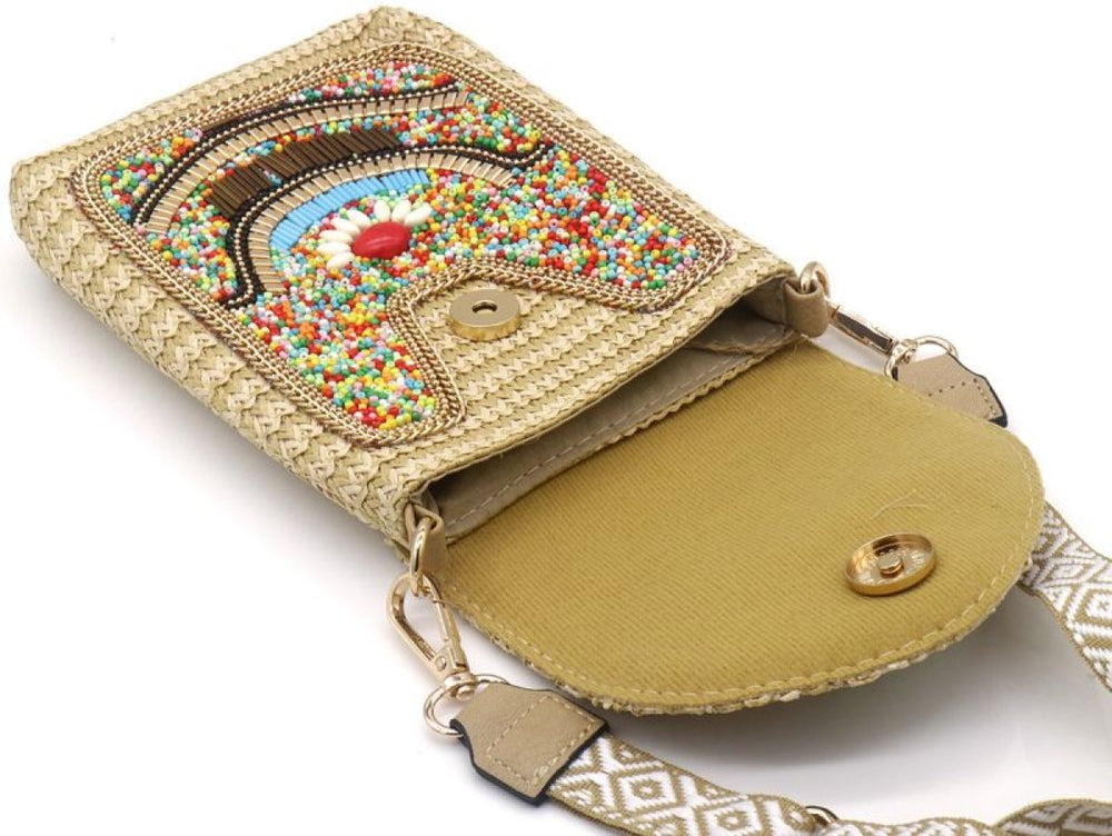 Telefoontasje Boho Beads Beige