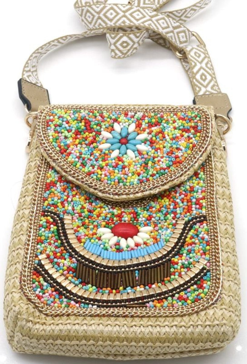 Telefoontasje Boho Beads Beige