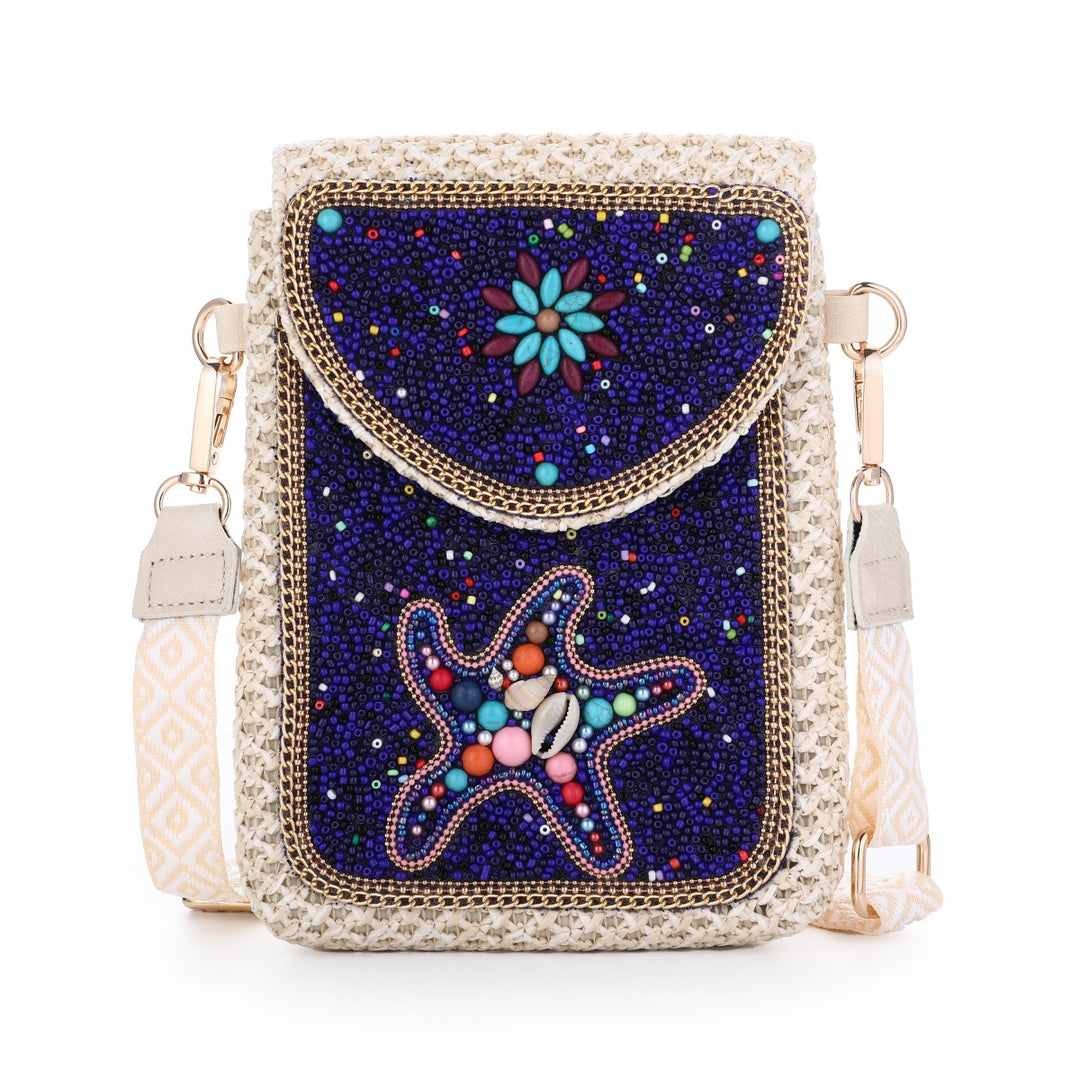 Telefoontasje Boho Beads Navy