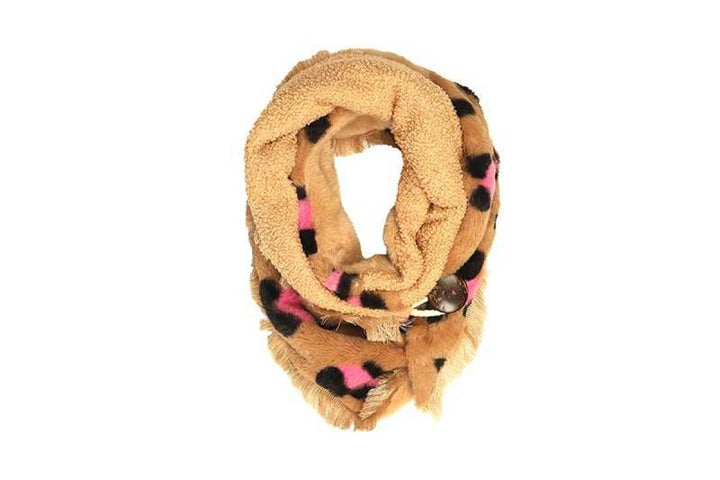 Vachtsjaal Kaprun Teddy Faux Fur Kids Panter Rose Camel