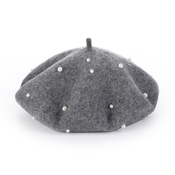 Winter Baret Wooly Pearls Grijs