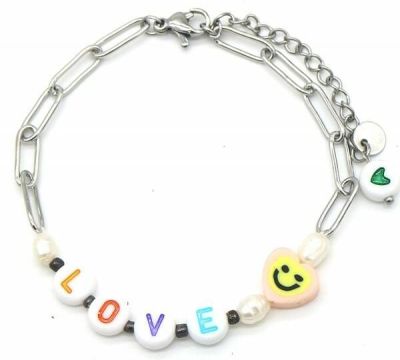 Armband Colourful LOVE - Zilver