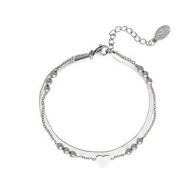 Armband Snake Chain Love - Zilver