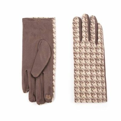 Handschoenen Pied-de-Poule Khaki