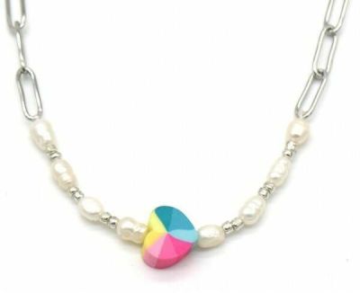 Ketting Colourful Heart - Zilver
