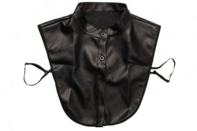 Kraagje Leather-Look Zwart