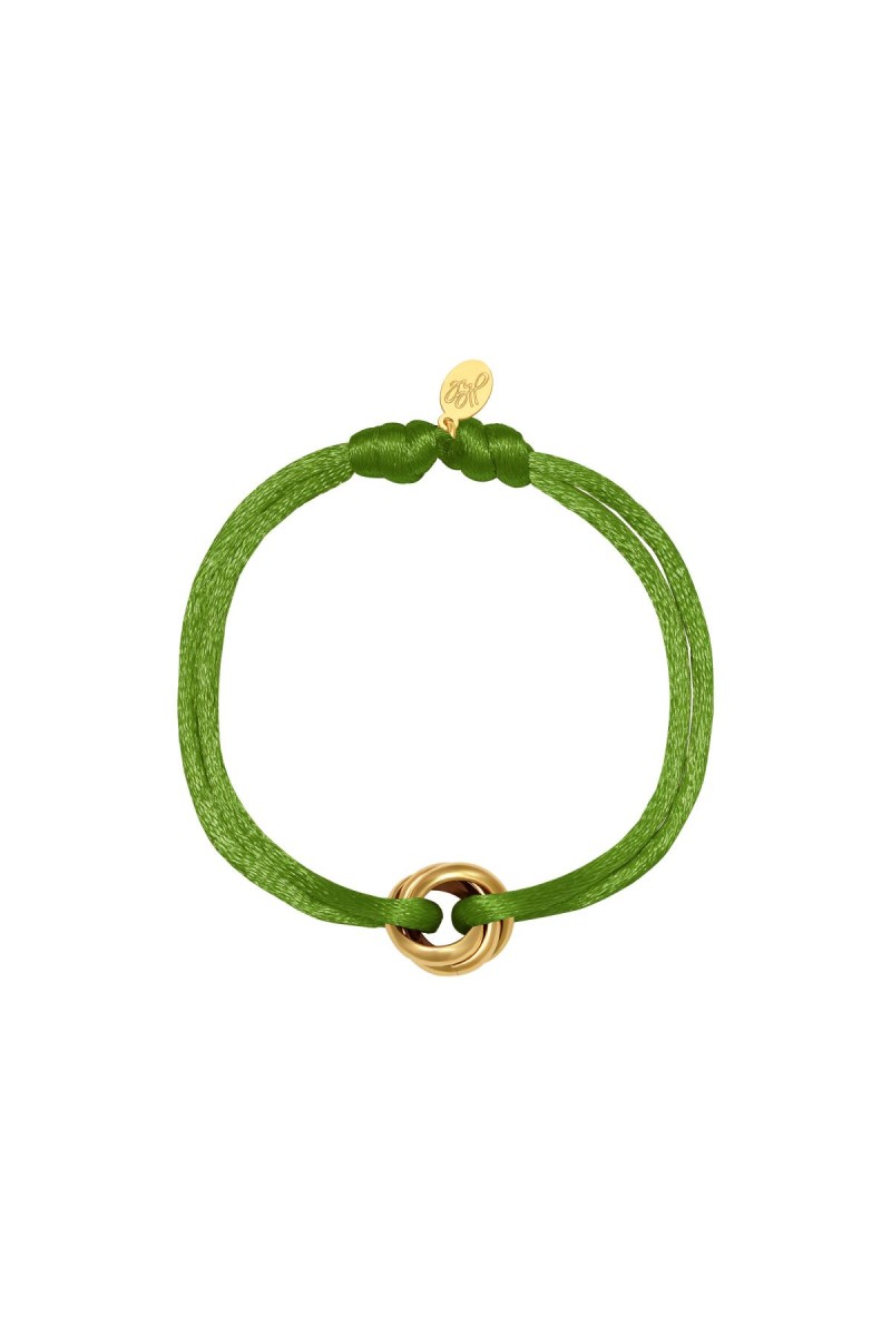 Satijnen armband Knot - Olive
