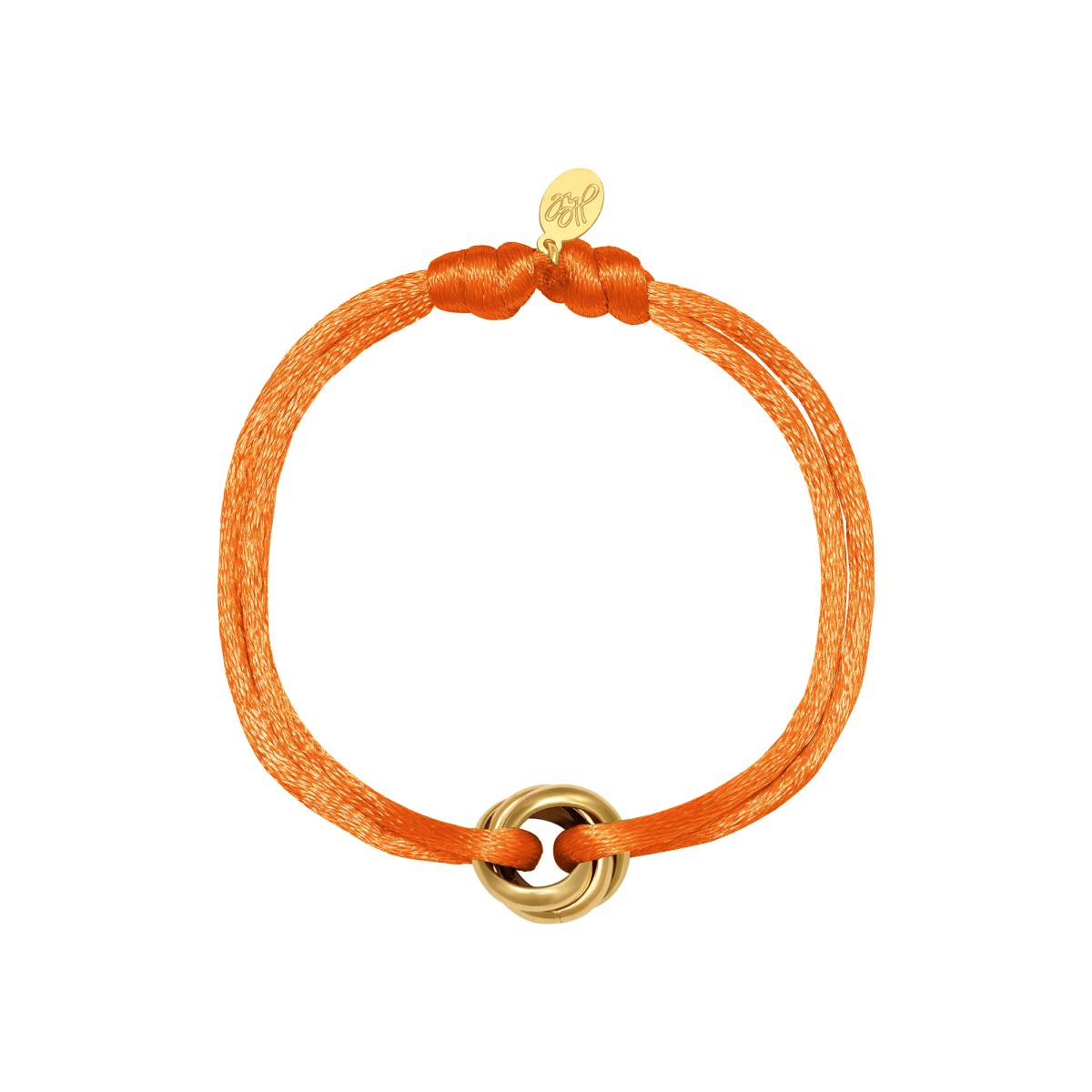 Satijnen armband Knot - Oranje