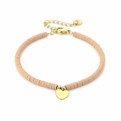 Armband Hart - Beige/Goud