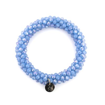 Haarelastiek / Armband Crystal Summer - Jeans Blauw Haarelastiek / Armband Crystal Summer - Jeans Blauw