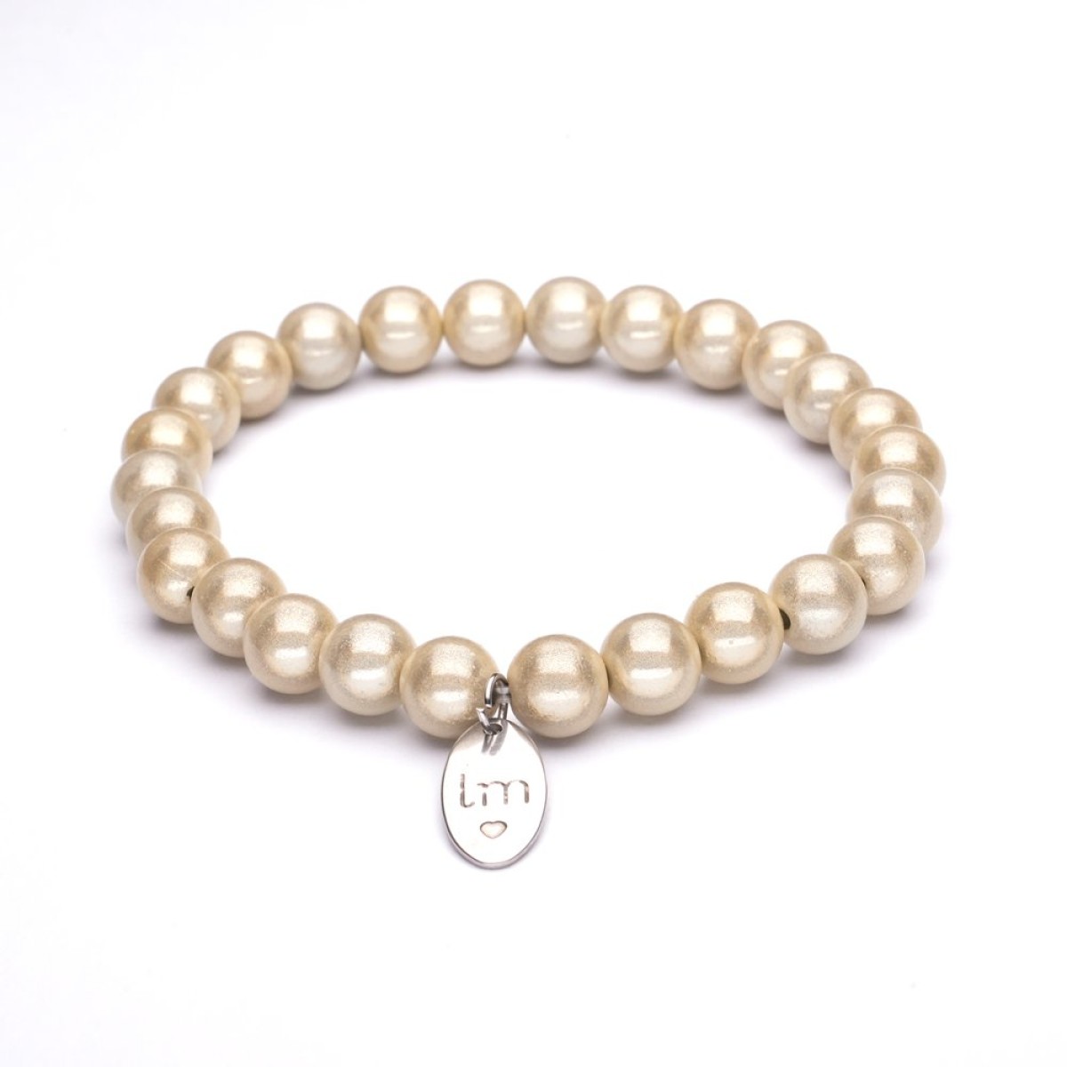 Lizzy Mae armband Beige 8mm