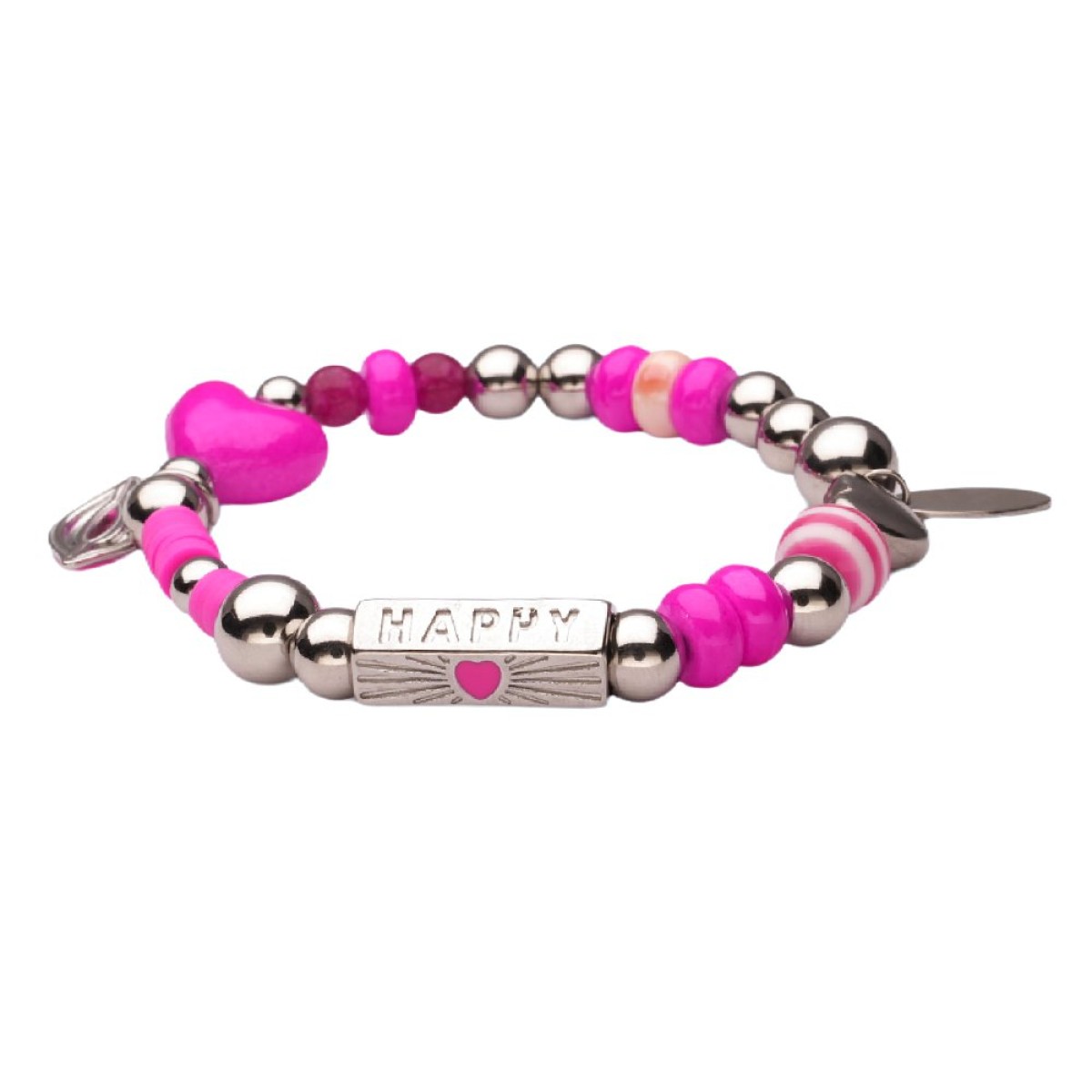 Lizzy Mae armband Charm - Zilver / Fuschia