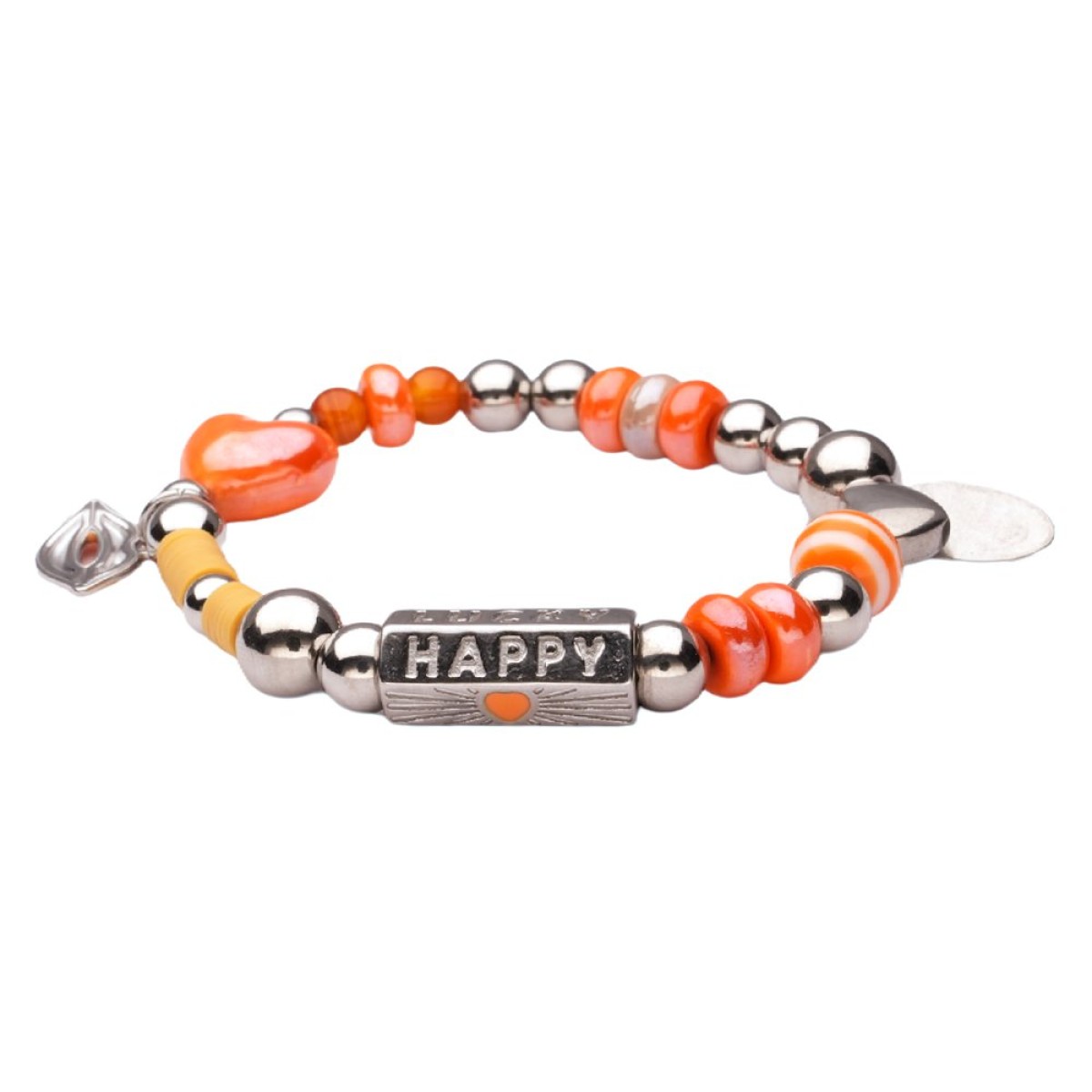 Lizzy Mae armband Charm - Zilver / Oranje